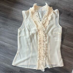 ESCADA 100% silk sheer ruffle top, size 36